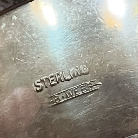 B. Webb DIAMOND EYE Sterling Silver cuff bracelet Navajo artist - Picture 8 of 12